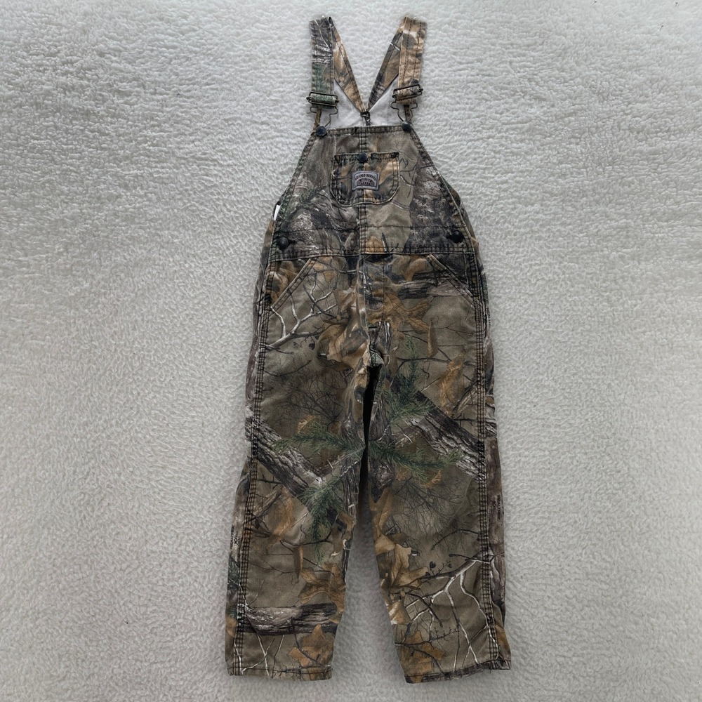 Vintage Round House Overalls Boys 6 RealTree Camo Hunting Outdoor USA Made